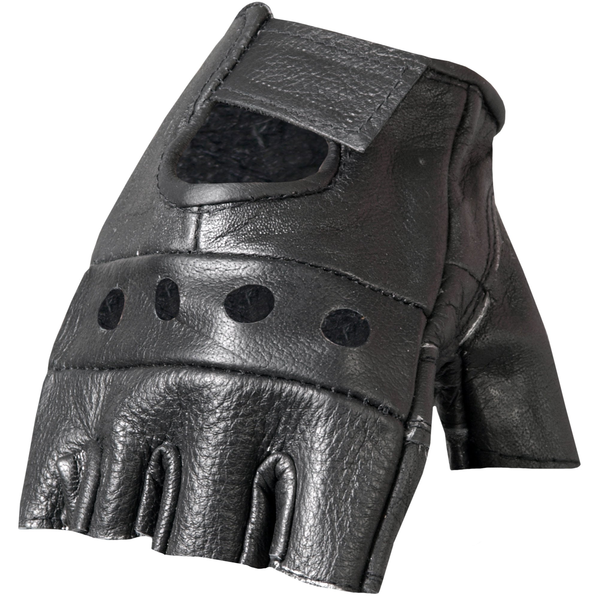 Hot Leathers GVM1004 Unlined Fingerless Leather Gloves with Padded Palm GVM1004