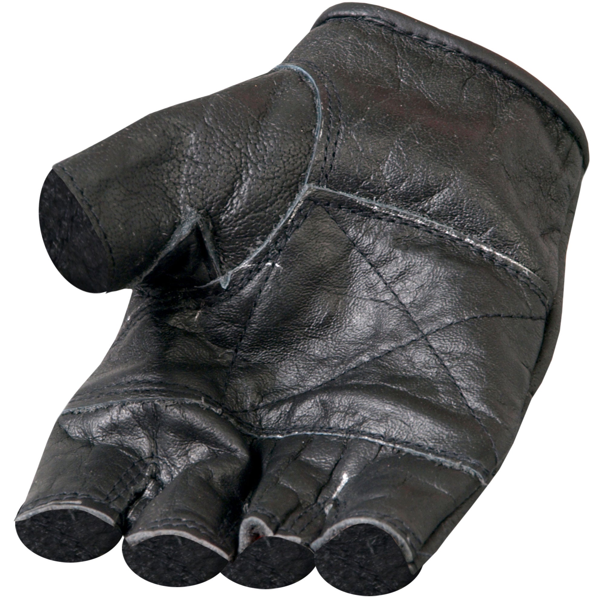 Hot Leathers GVM1004 Unlined Fingerless Leather Gloves with Padded Palm GVM1004