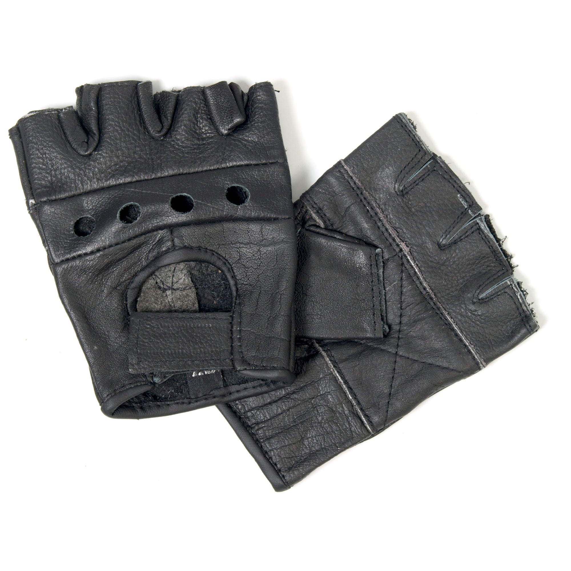 Hot Leathers GVM1004 Unlined Fingerless Leather Gloves with Padded Palm GVM1004