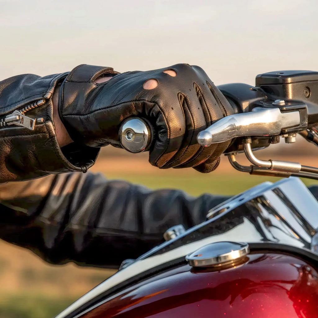Hot Leathers Mens Gloves Vented Unlined Leather Driving Glove GVM1009