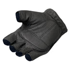 Hot Leathers Mens Gloves Naked Leather Fingerless with Padded Gel Palm GVM1011