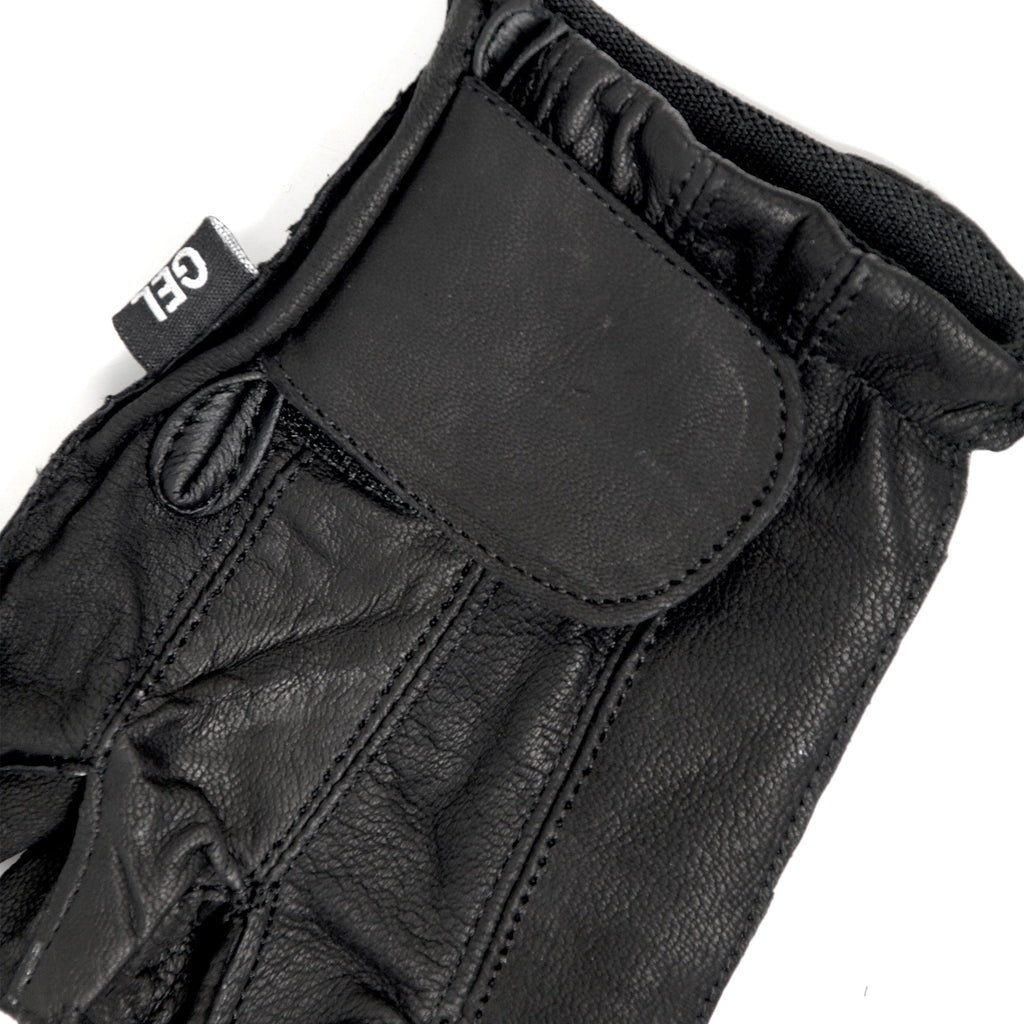 Hot Leathers Mens Gloves Naked Leather Fingerless with Padded Gel Palm GVM1011