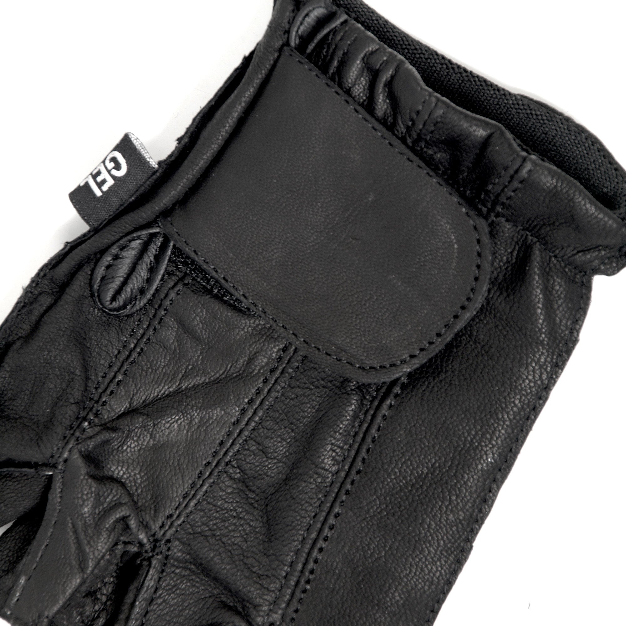 Hot Leathers Mens Gloves Naked Leather Fingerless with Padded Gel Palm GVM1011