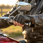 Hot Leathers Mens Gloves Naked Leather Fingerless with Padded Gel Palm GVM1011