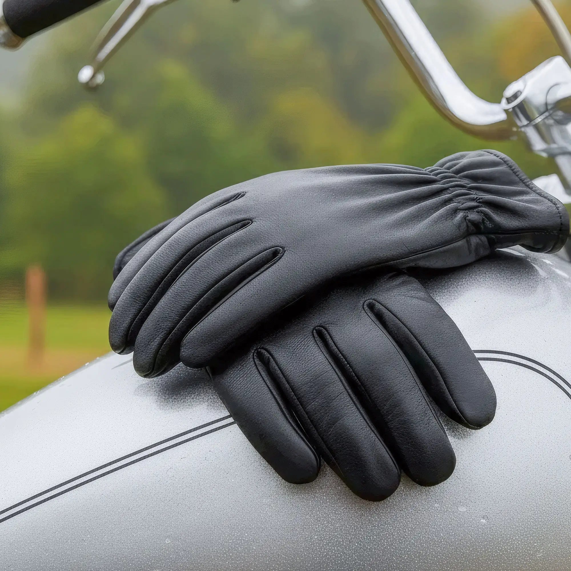 Hot Leathers Mens Gloves Leather Waterproof Riding Glove GVM1018