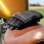 Hot Leathers GVM1026 Mens Black Leather and Mesh Fingerless Gloves