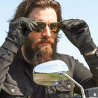 Hot Leathers GVM1027 Mens Mesh and Leather Gloves with Piping