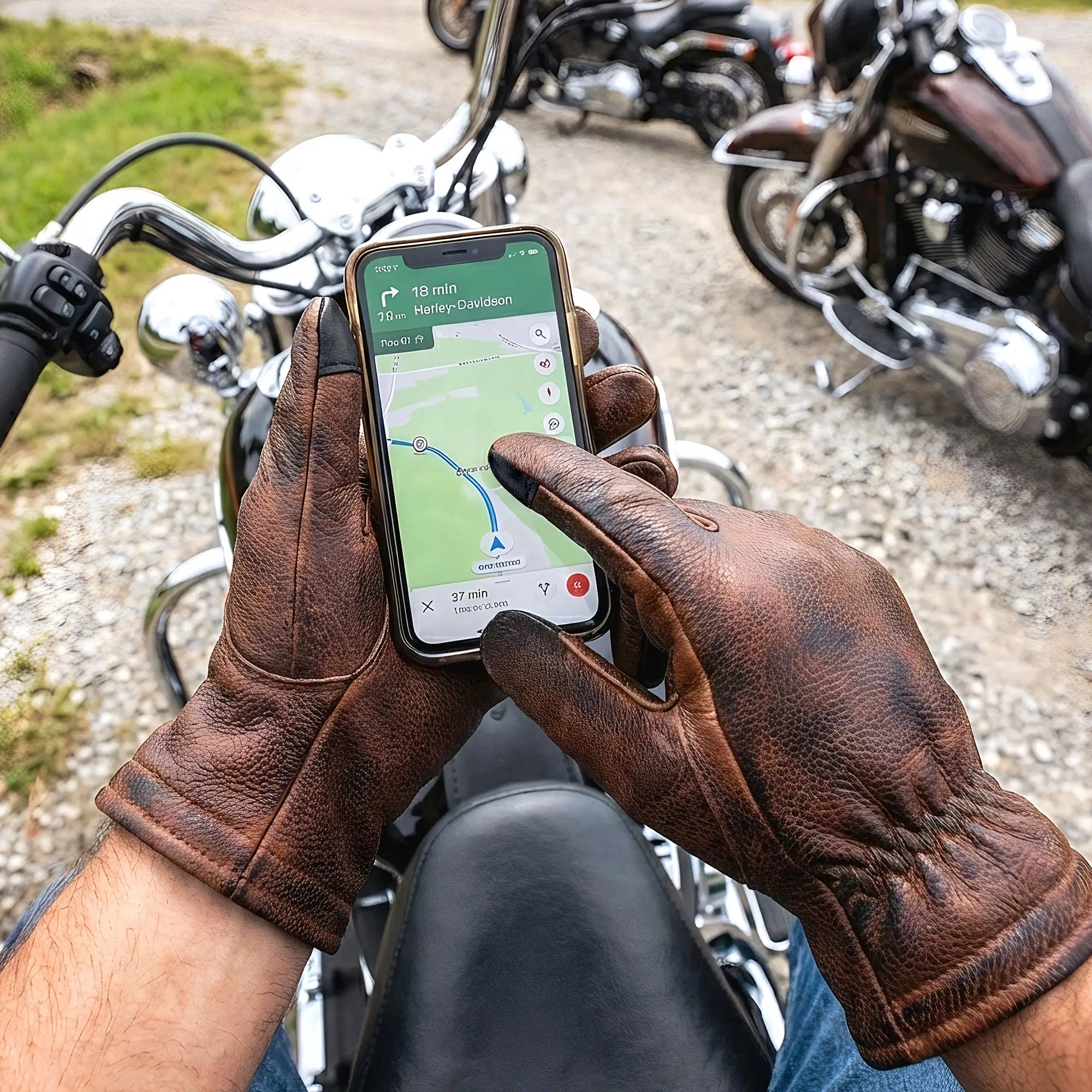 Hot Leathers Distressed Brown Driving Gloves GVM1029