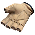 Hot Leathers Brown Fingerless Gloves with Black Trim GVM1036