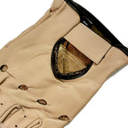 Hot Leathers Brown Fingerless Gloves with Black Trim GVM1036