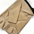 Hot Leathers Brown Fingerless Gloves with Black Trim GVM1036