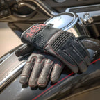 Hot Leathers GVM1302 Uni-Sex Black 'Brass Knuckles' Leather and Mesh Gloves