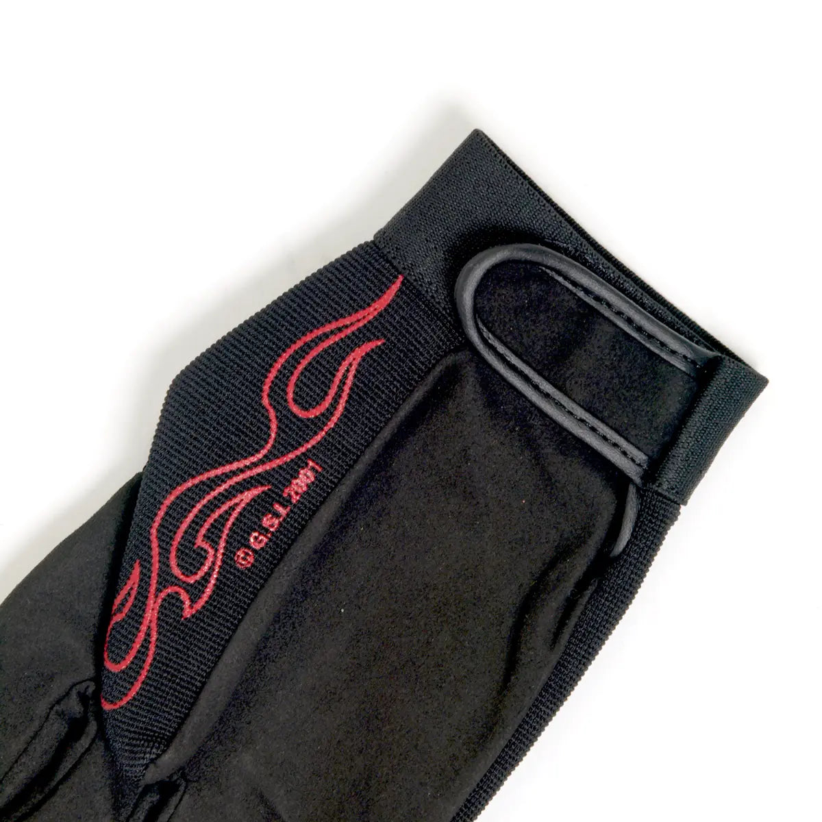 Hot Leathers GVM2002 Black 'Red Flames' Textile Mechanic Gloves