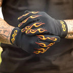 Hot Leathers GVM2004 Yellow and Red Flame Mechanics Gloves