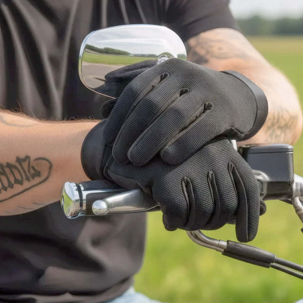 Hot Leathers GVM2005 Plain Black Mechanics Gloves