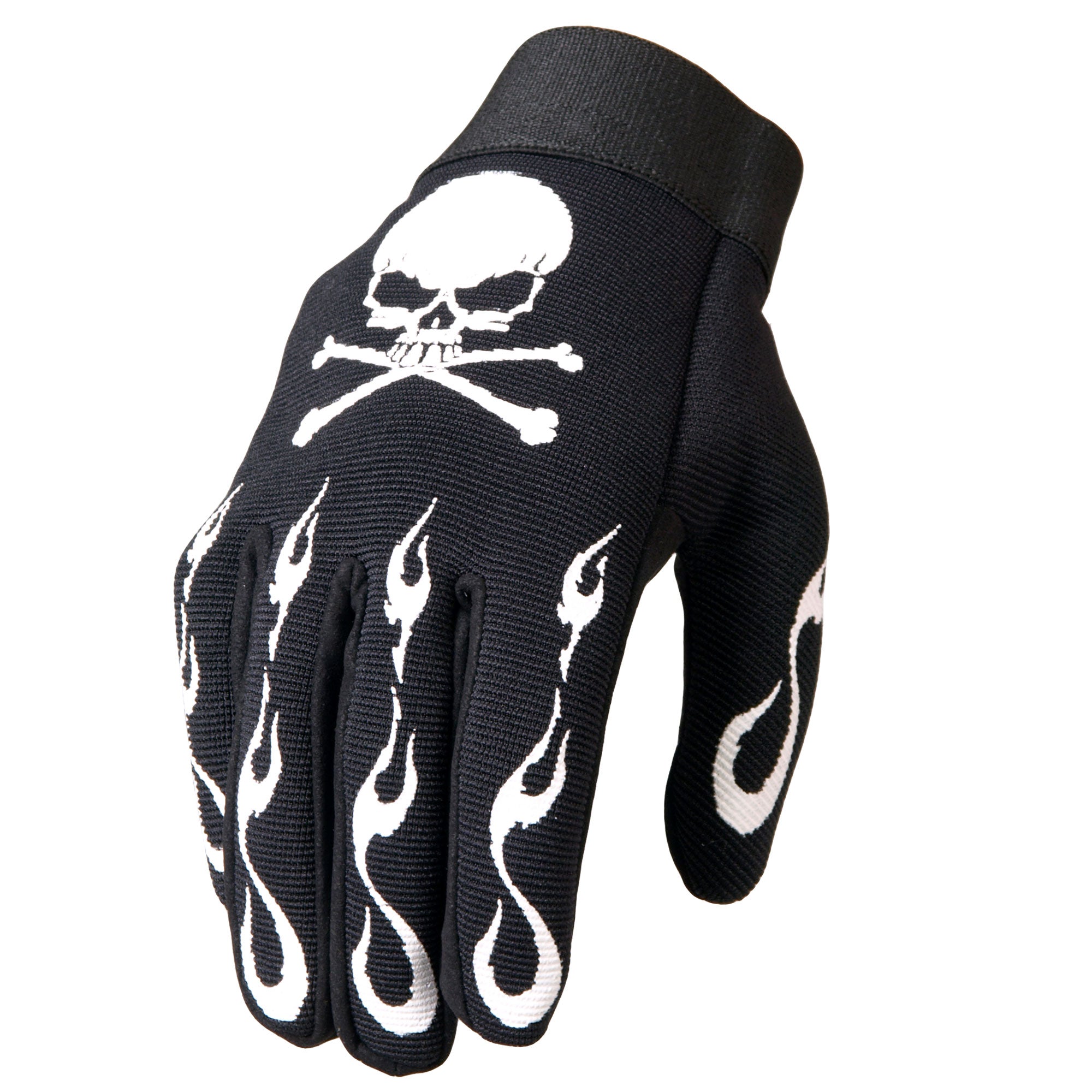 Hot Leathers Mens Gloves Skull and Crossbones Mechanics Design GVM2006