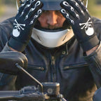 Hot Leathers Mens Gloves Skull and Crossbones Mechanics Design GVM2006