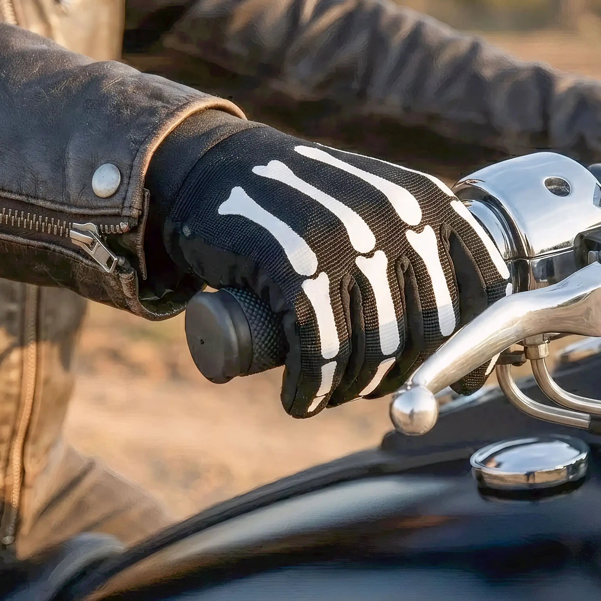Hot Leathers Mens Gloves Skeleton Mechanics Design GVM2007