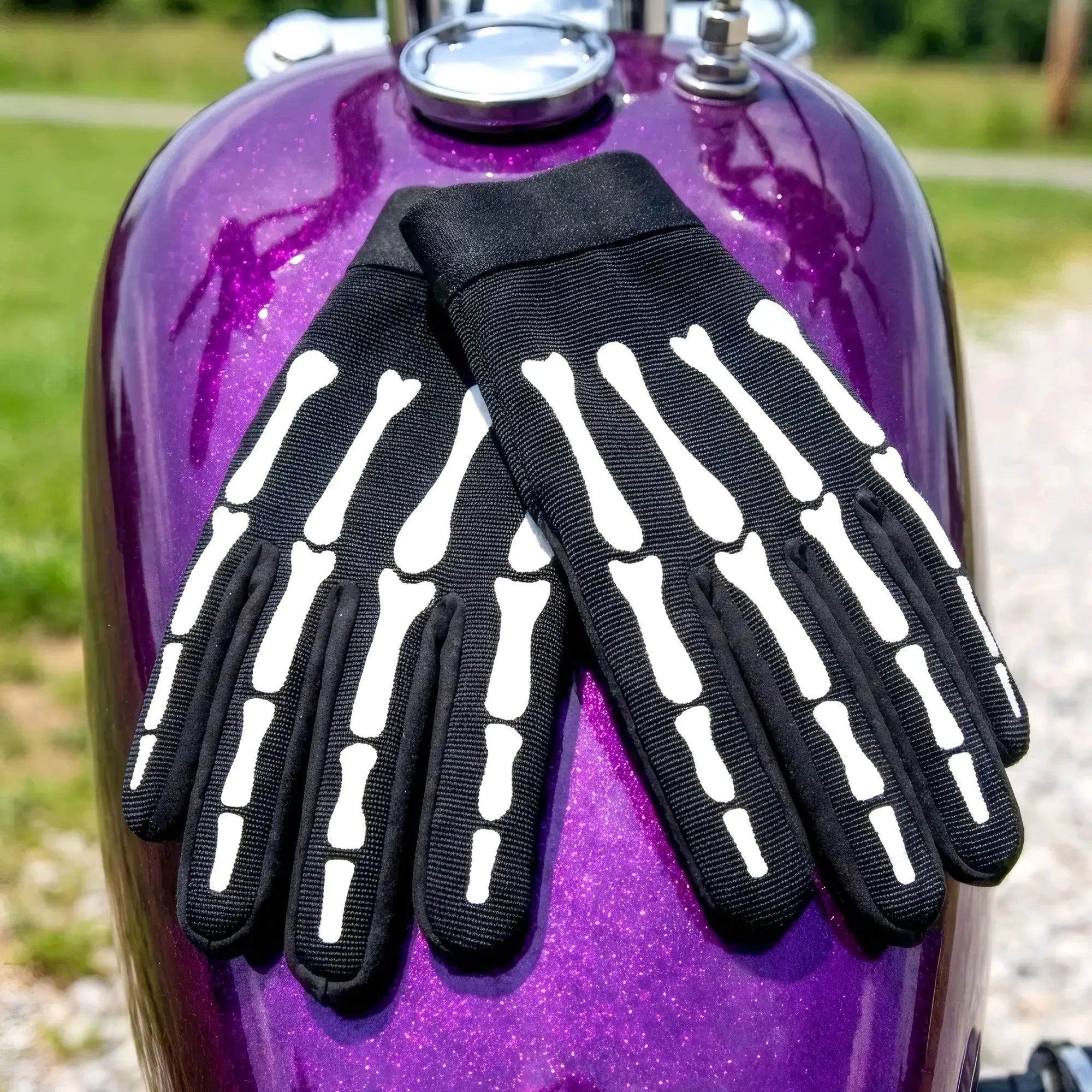 Hot Leathers Mens Gloves Skeleton Mechanics Design GVM2007