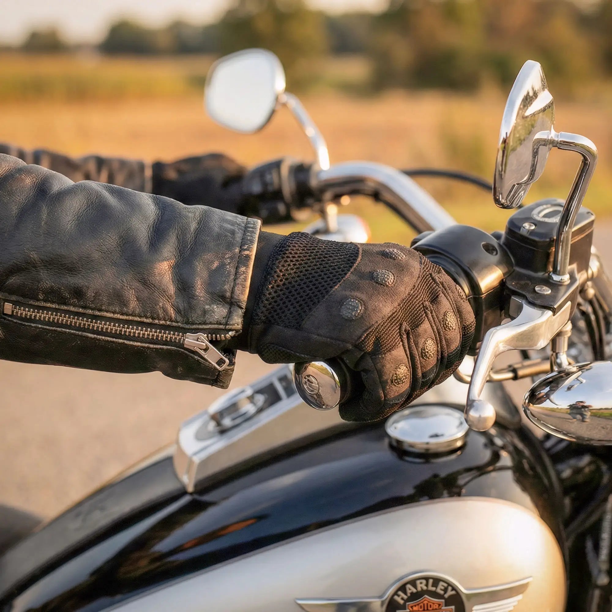 Hot Leathers Padded Knuckle Mechanic Gloves