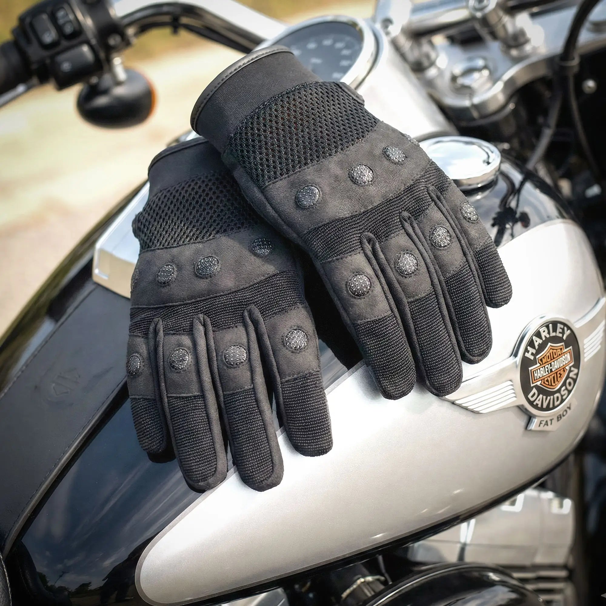 Hot Leathers Padded Knuckle Mechanic Gloves