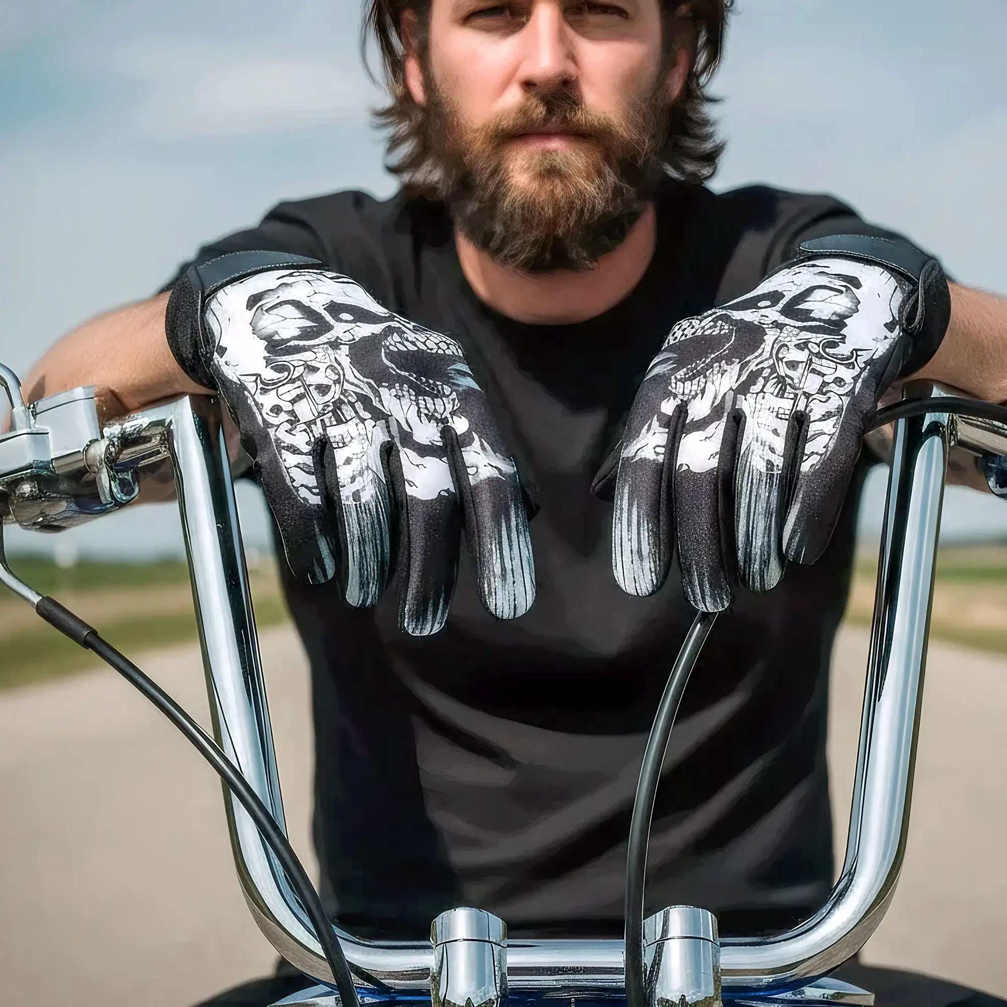 Hot Leathers GVM3004 Men's Black 'Assassin' Textile Mechanic Gloves