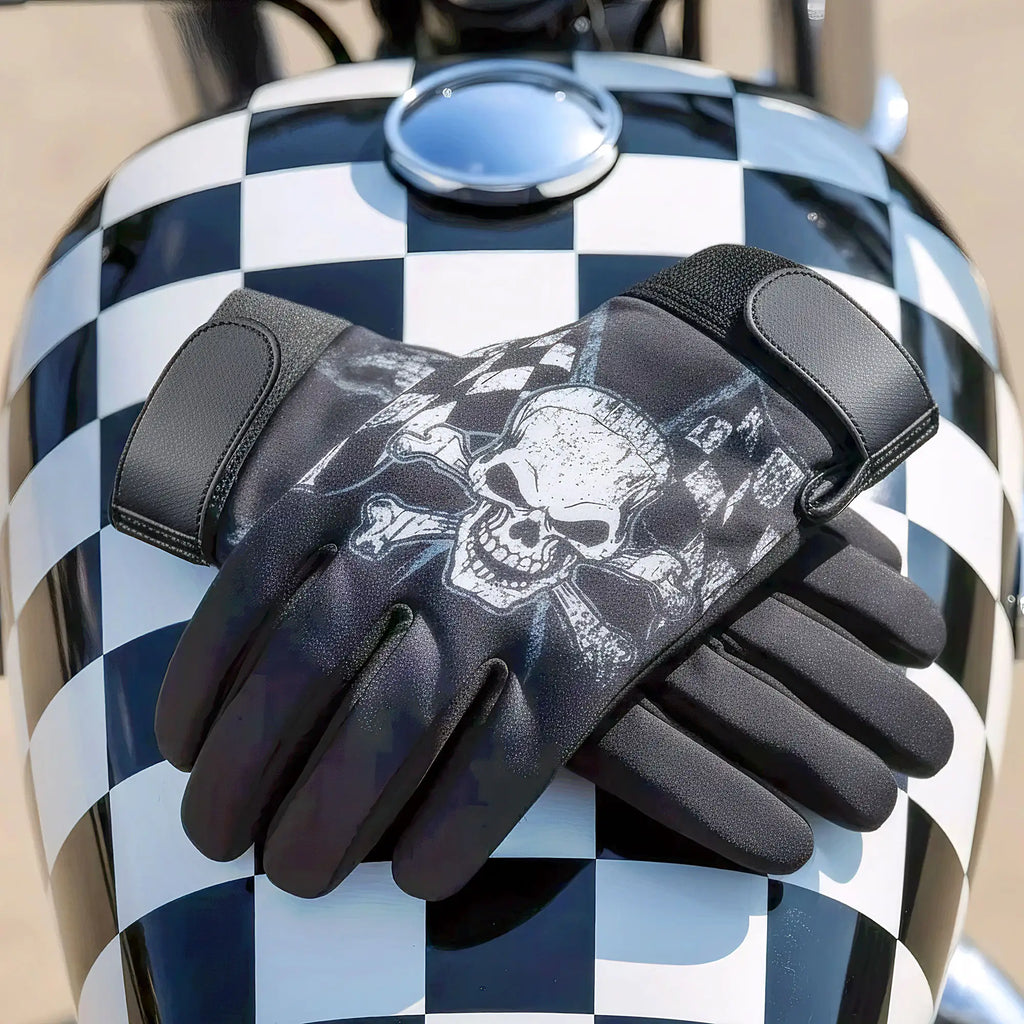 Hot Leathers GVM3006 Sublimated Checkered Flags Mechanics Glove
