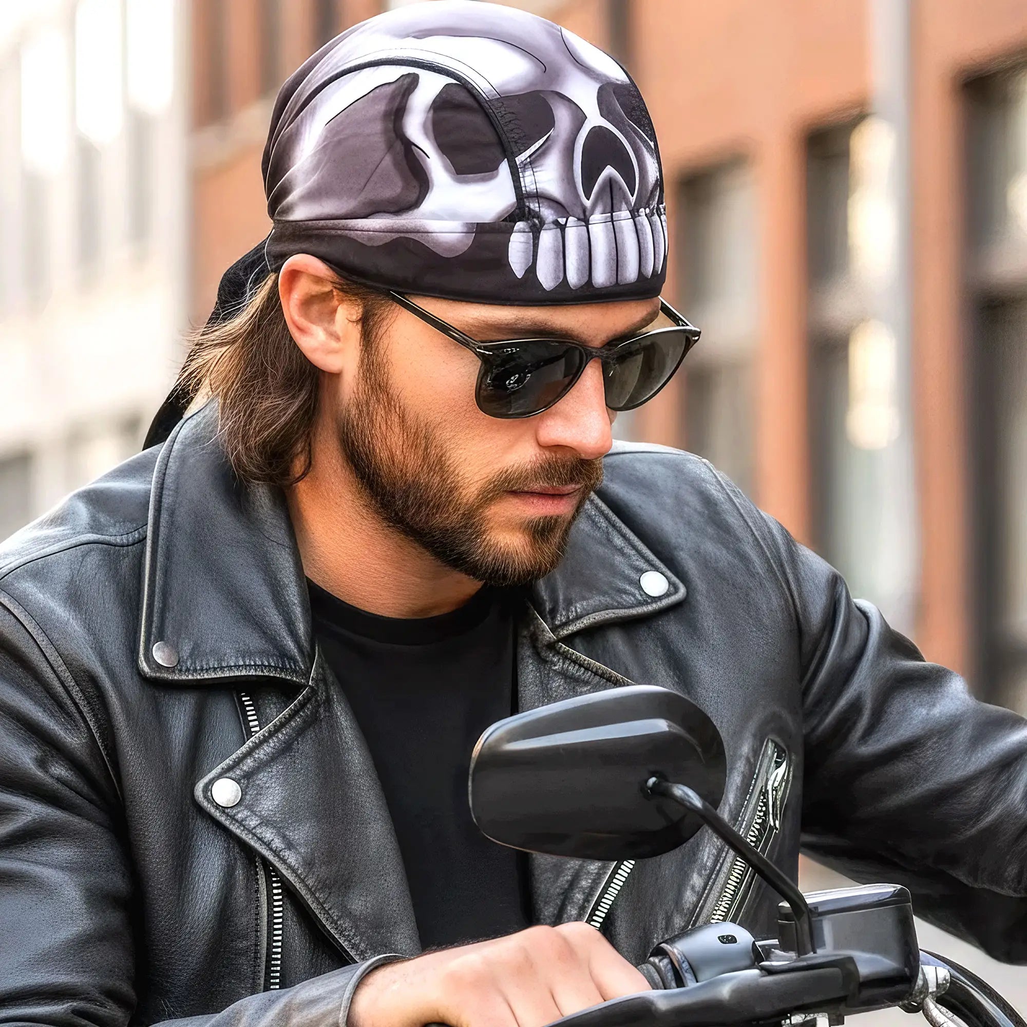 Hot Leathers Skull Head Lightweight Headwrap HWH1038