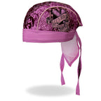 Hot Leathers Heart Let's Ride Purple Lightweight Headwrap HWH1060