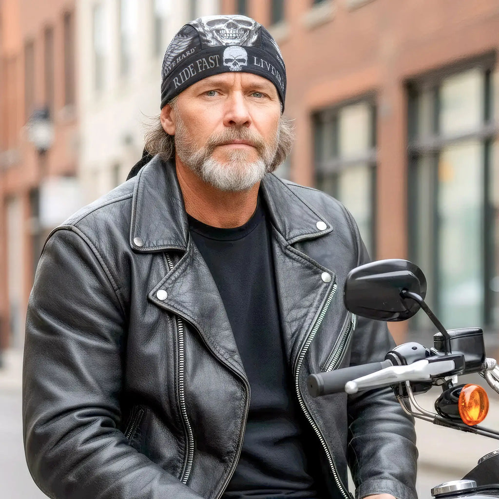 Hot Leathers Ride Fast, Live Hard Lightweight Headwrap HWH1062
