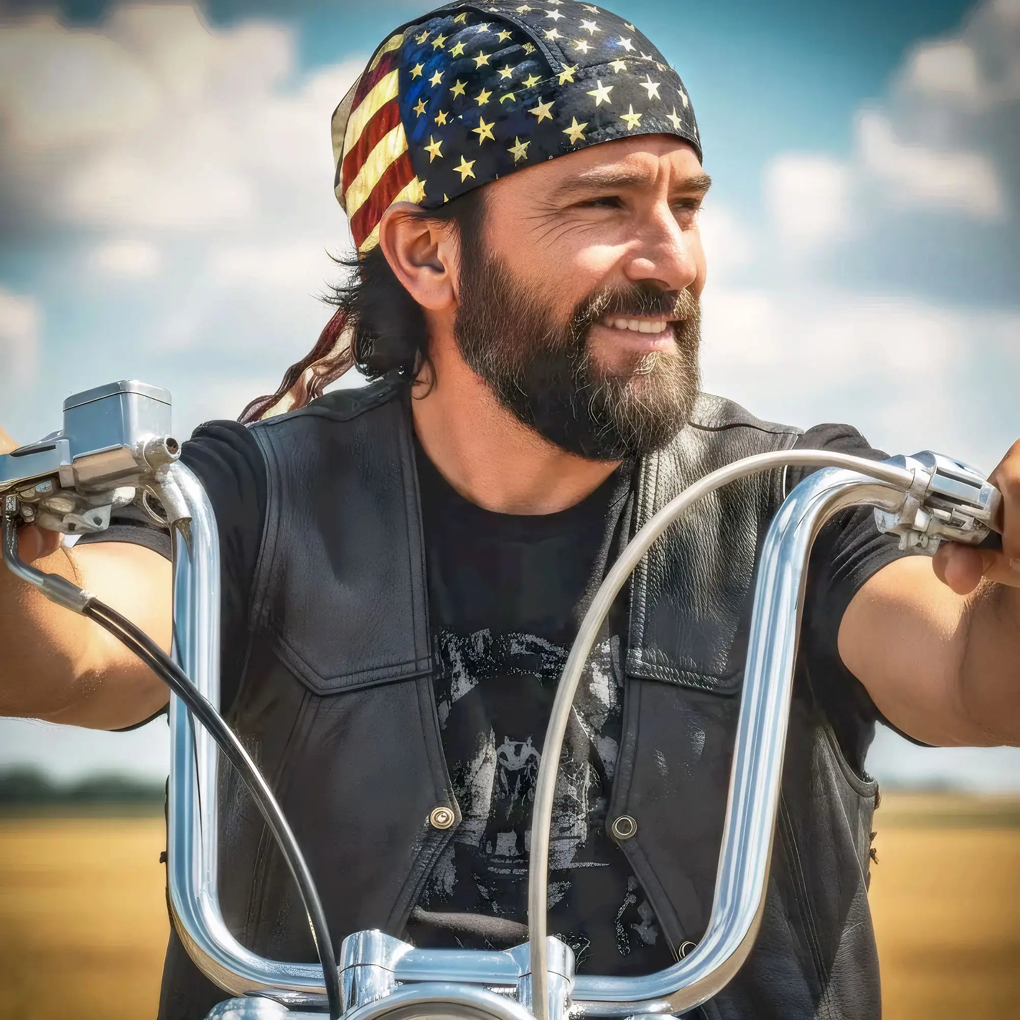 Hot Leathers Vintage American Flag Lightweight Head Wrap HWH1088