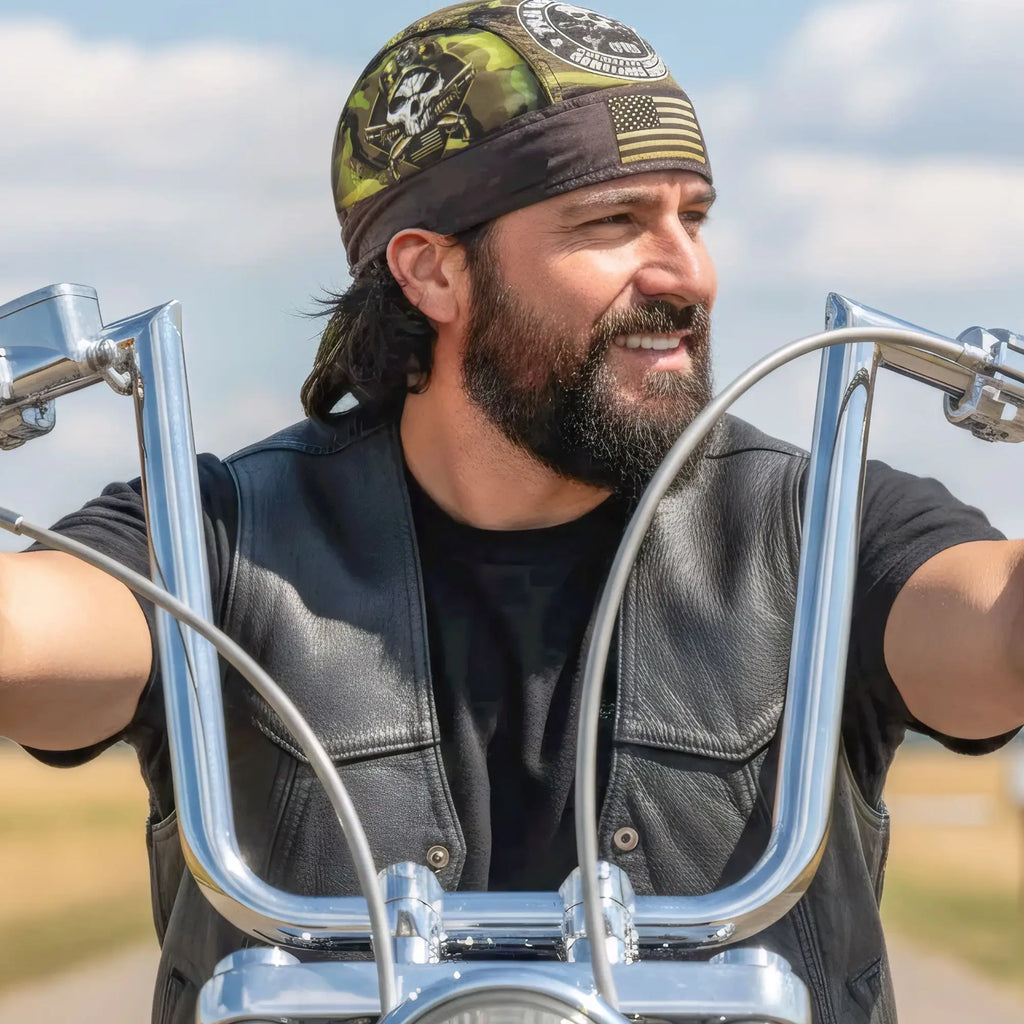 Hot Leathers Camo Skull Lightweight Headwrap HWH1094