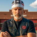 Hot Leathers Thin Line Stars and Stripes Flag Lightweight Head Wrap HWH1097