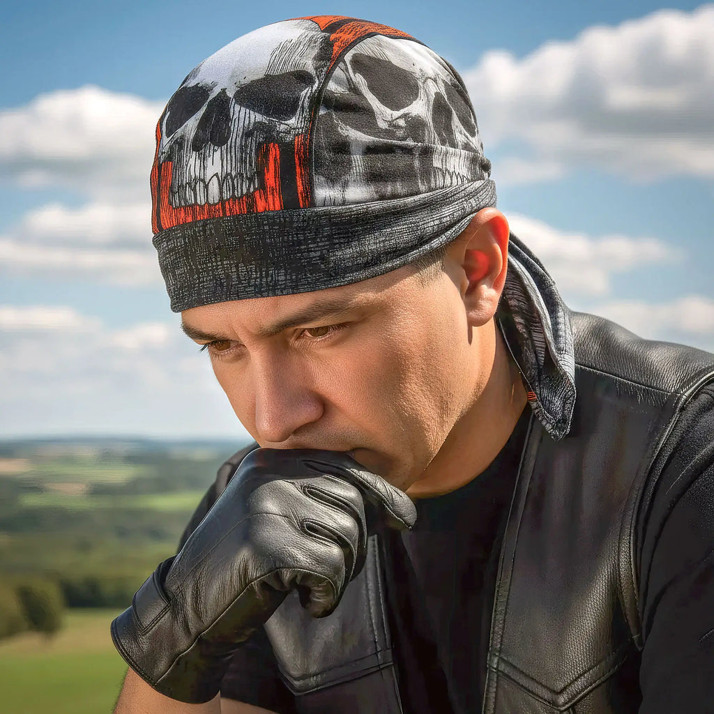 Hot Leathers Jumbo Skull Lightweight Headwrap HWH1098