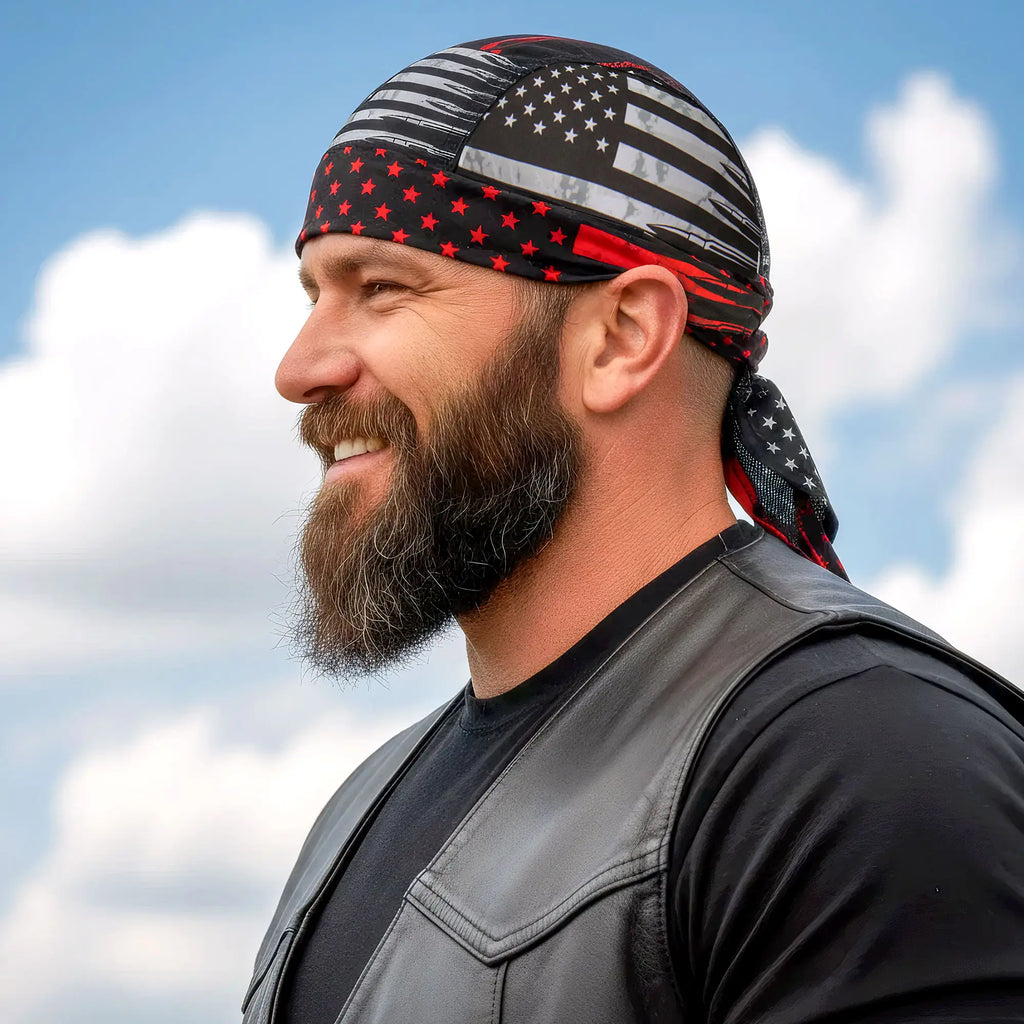 Hot Leathers Flag Bullets Lightweight Headwrap HWH1099