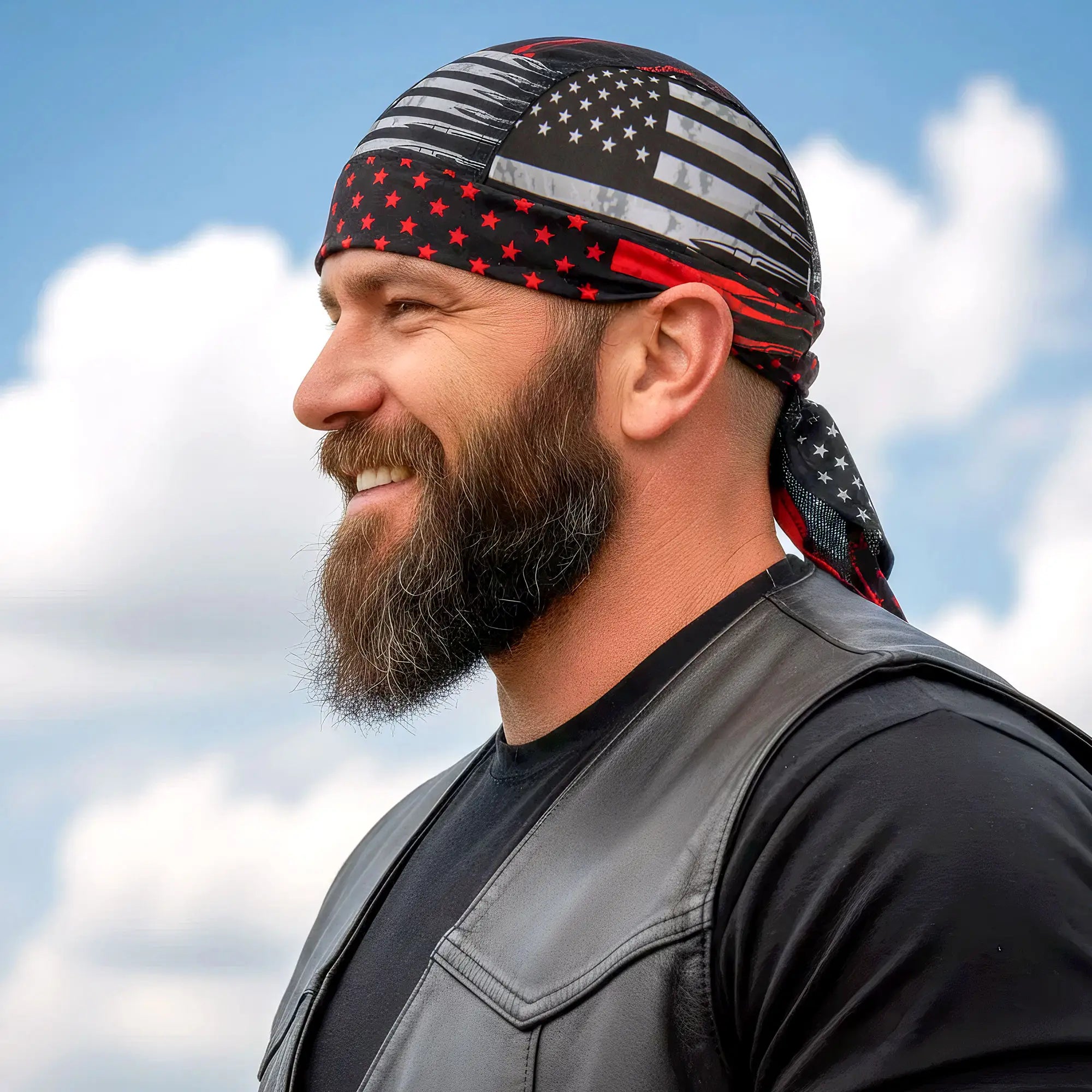 Hot Leathers Flag Bullets Lightweight Headwrap HWH1099