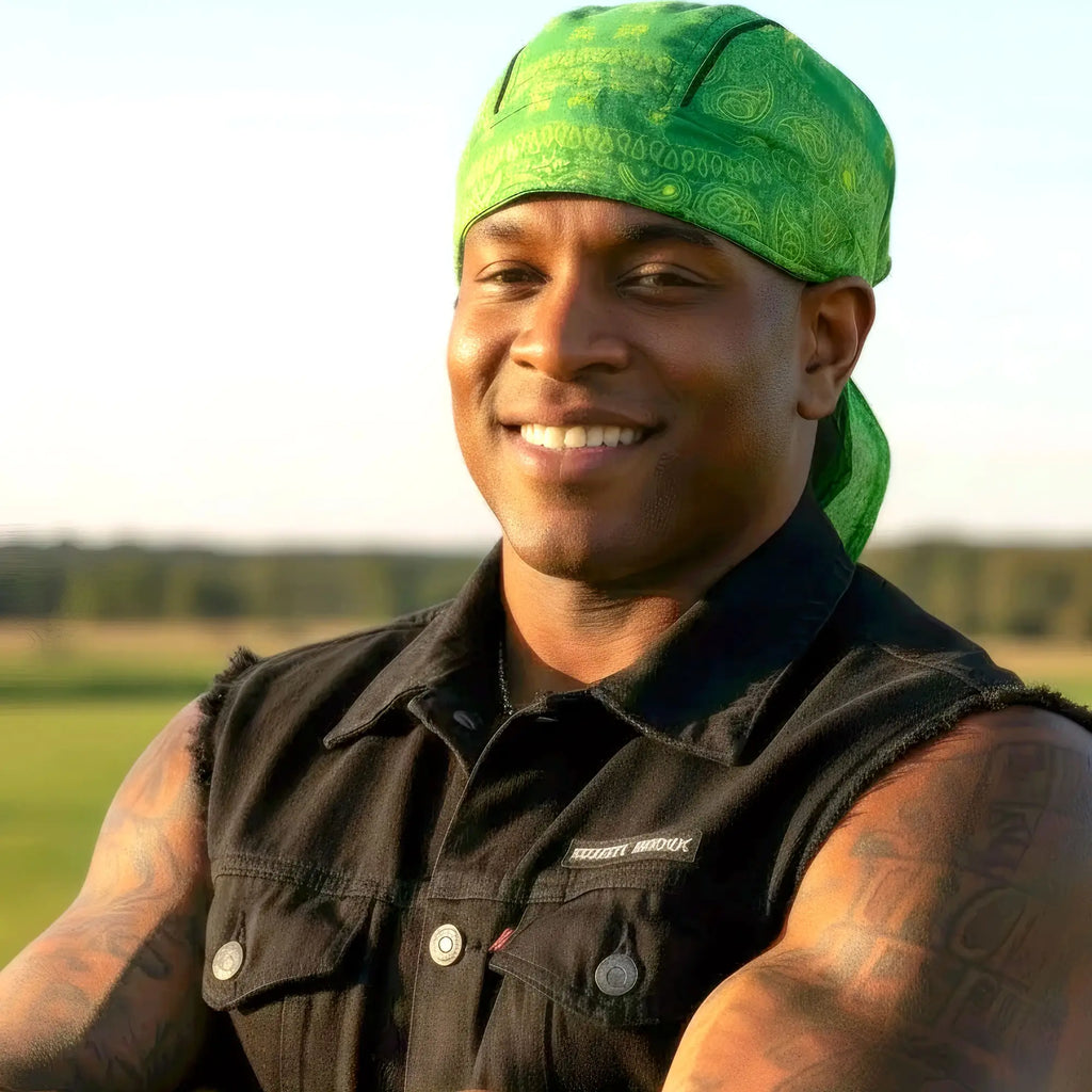 Hot Leathers Green Paisley Lightweight Headwrap HWH1116