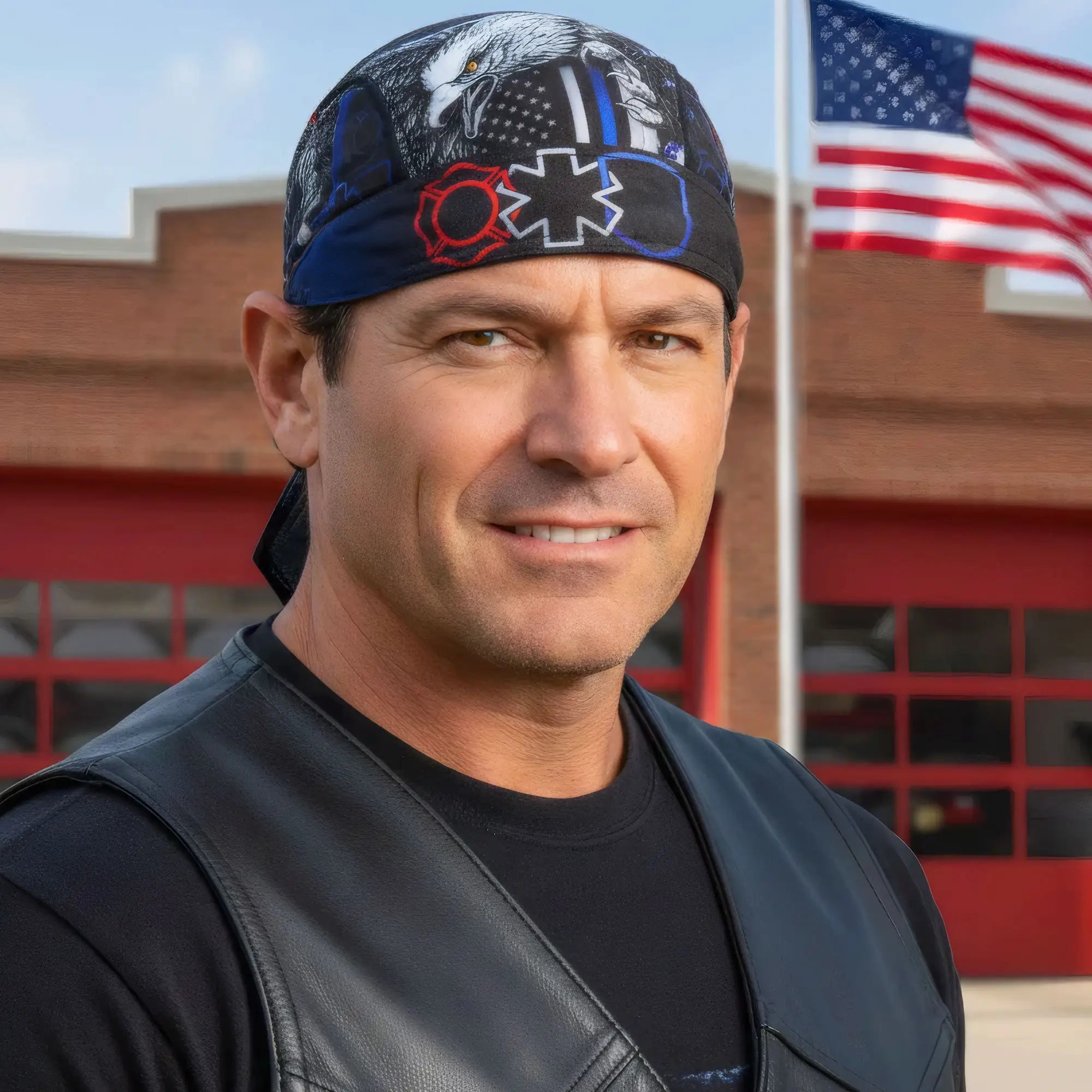 Hot Leathers Thin Line Eagle Lightweight Headwrap HWH1117