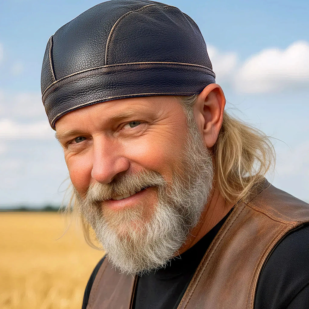 Hot Leathers Brown Rub-Off Seam Medium Weight Leather Headwrap HWL1008