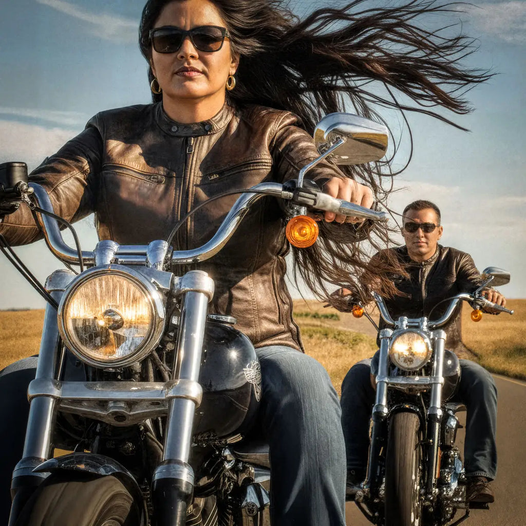 Hot Leathers JKL1024 Ladies Distressed Brown Motorcycle Leather Biker Jacket with  Concealed carry Pockets