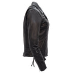 Hot Leathers JKL1027 Ladies Black Lace Detail Carry Conceal Leather Motorcycle Biker Jacket