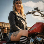 Hot Leathers JKL1027 Ladies Black Lace Detail Carry Conceal Leather Motorcycle Biker Jacket