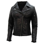 Hot Leathers JKL1029 Ladies Leather Motorcycle Concealed carry Biker Jacket with Vents and Side Zippers