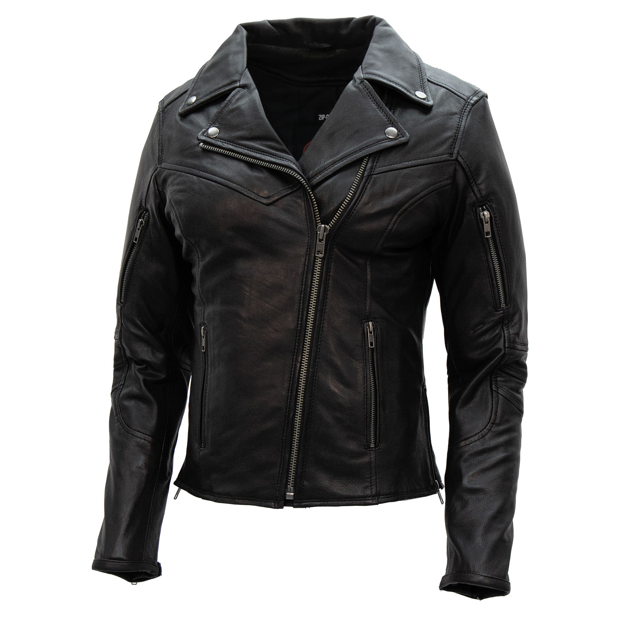Hot Leathers JKL1029 Ladies Leather Motorcycle Concealed carry Biker Jacket with Vents and Side Zippers