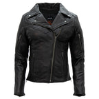 Hot Leathers JKL1029 Ladies Leather Motorcycle Concealed carry Biker Jacket with Vents and Side Zippers