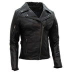 Hot Leathers JKL1029 Ladies Leather Motorcycle Concealed carry Biker Jacket with Vents and Side Zippers