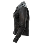 Hot Leathers JKL1029 Ladies Leather Motorcycle Concealed carry Biker Jacket with Vents and Side Zippers