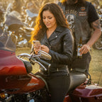 Hot Leathers JKL1029 Ladies Leather Motorcycle Concealed carry Biker Jacket with Vents and Side Zippers