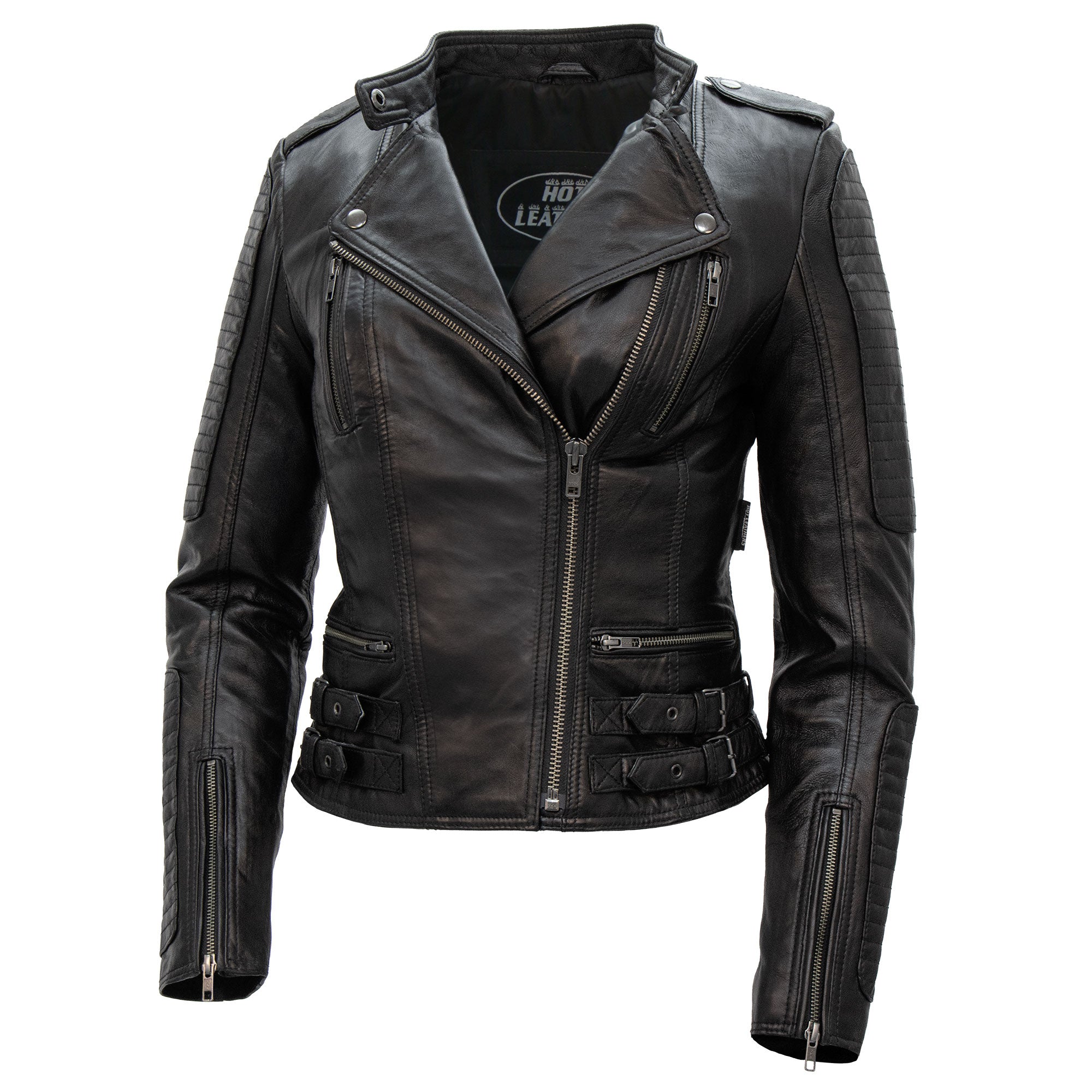 Hot Leathers JKL1030 Ladies Lightweight Motorcycle Black Leather Biker