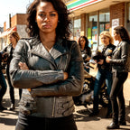 Hot Leathers JKL1030 Ladies Lightweight Motorcycle Black Leather Biker Jacket with Side Buckles